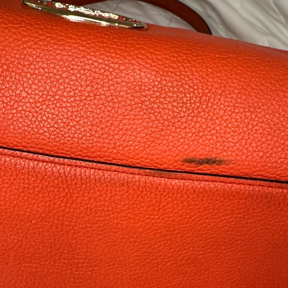 Coach Vibrant Orange Edie Leather Shoulder Bag - Picture 8 of 16